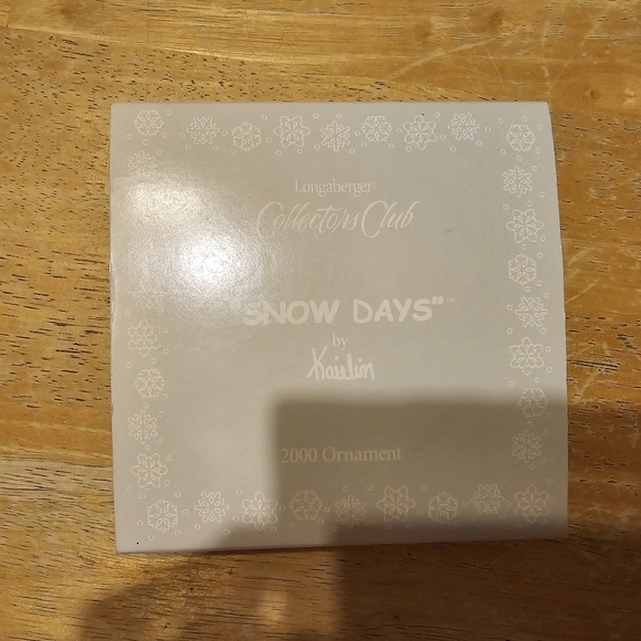 Longaberger Collectors Club Snow Days Christmas Ornament Kaitlin 1st Ed. 2000 - Picture 3 of 8